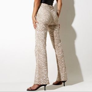 Zoven Flare Trouser In Tonal Zebra